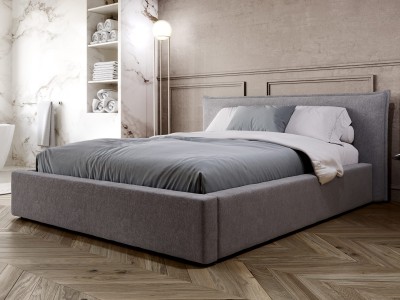 Letto imbottito 180x200 con contenitore grigio PRO line 19 Soro 90