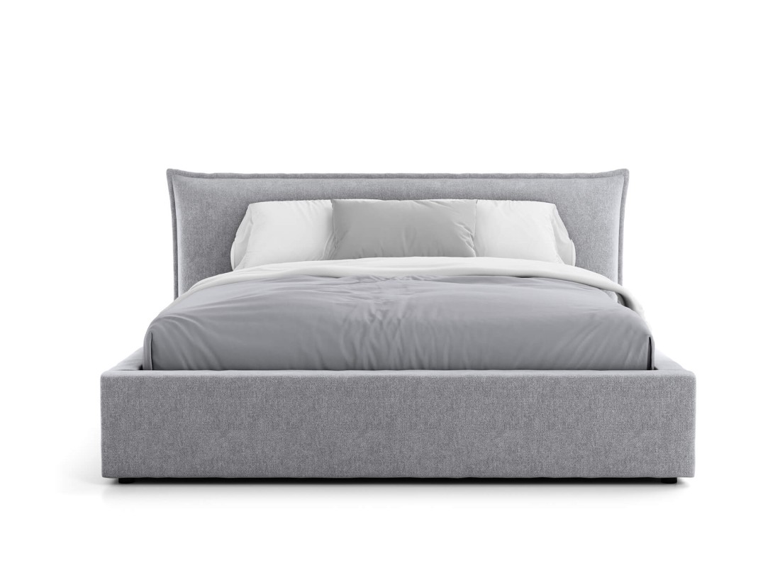 Letto imbottito 180x200 con contenitore grigio PRO line 19 Soro 90