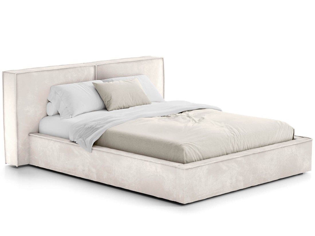 Letto imbottito 160x200 con contenitore beige PRO line 20 Harmony 02
