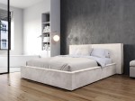 Letto imbottito 160x200 con contenitore beige PRO line 20 Harmony 02