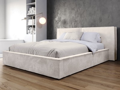 Letto imbottito 180x200 con contenitore beige PRO line 20 Harmony 02