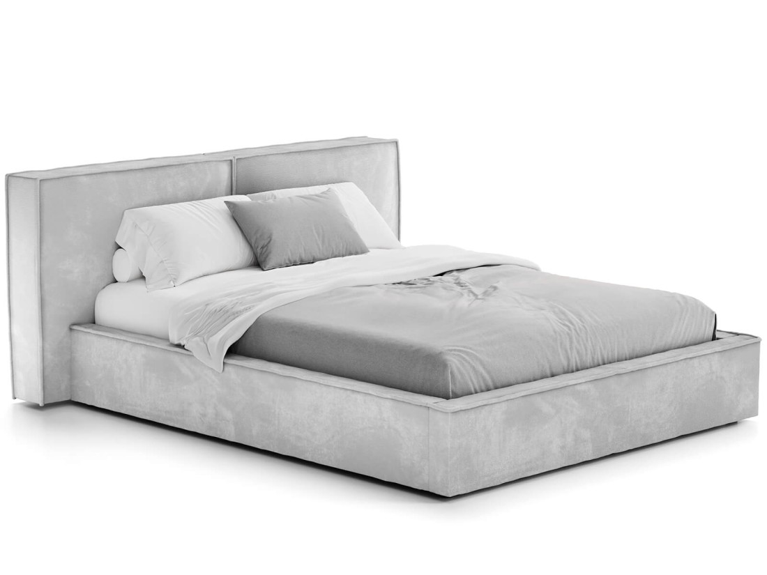Letto imbottito 140x200 con contenitore grigio PRO line 20 Harmony 80