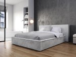 Letto imbottito 140x200 con contenitore grigio PRO line 20 Harmony 80