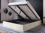 Letto imbottito 120x200 con contenitore, senza testiera Beige Velvet Box Line