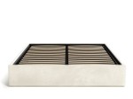 Letto imbottito 120x200 con contenitore, senza testiera Beige Velvet Box Line