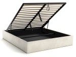 Letto imbottito 120x200 con contenitore, senza testiera Beige Velvet Box Line