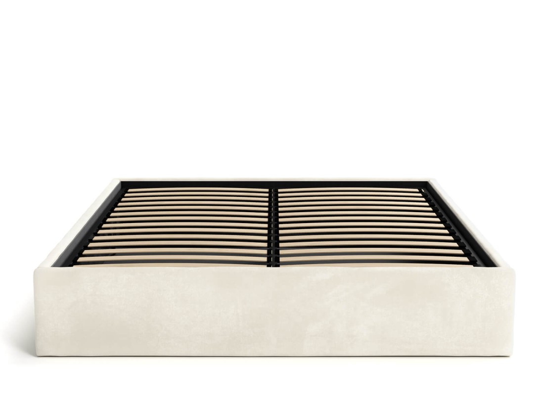 Letto imbottito 180x200 con contenitore, senza testiera Beige Velvet Box Line