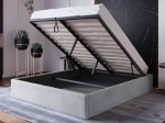 Letto imbottito 120x200 con contenitore, senza testiera Grigio Velvet Box Line