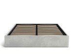 Letto imbottito 120x200 con contenitore, senza testiera Grigio Velvet Box Line