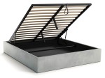 Letto imbottito 120x200 con contenitore, senza testiera Grigio Velvet Box Line