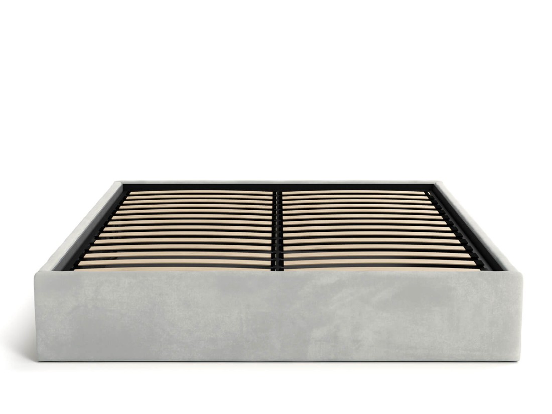 Letto imbottito 160x200 con contenitore, senza testiera Grigio Velvet Box Line