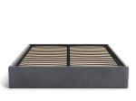 Letto imbottito 180x200 con contenitore, senza testiera Grafite Velvet Box Line
