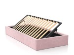 Letto imbottito per bambini con contenitore 90x200 con struttura in velluto rosa Kids Line Box