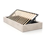 Letto imbottito per bambini con contenitore 90x200 con struttura in velluto beige Kids Line Box