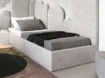 Letto imbottito per bambini con contenitore 90x200 con struttura in velluto grigio Kids Line Box
