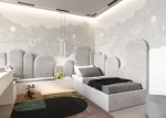 Letto imbottito per bambini con contenitore 90x200 con struttura in velluto grigio Kids Line Box