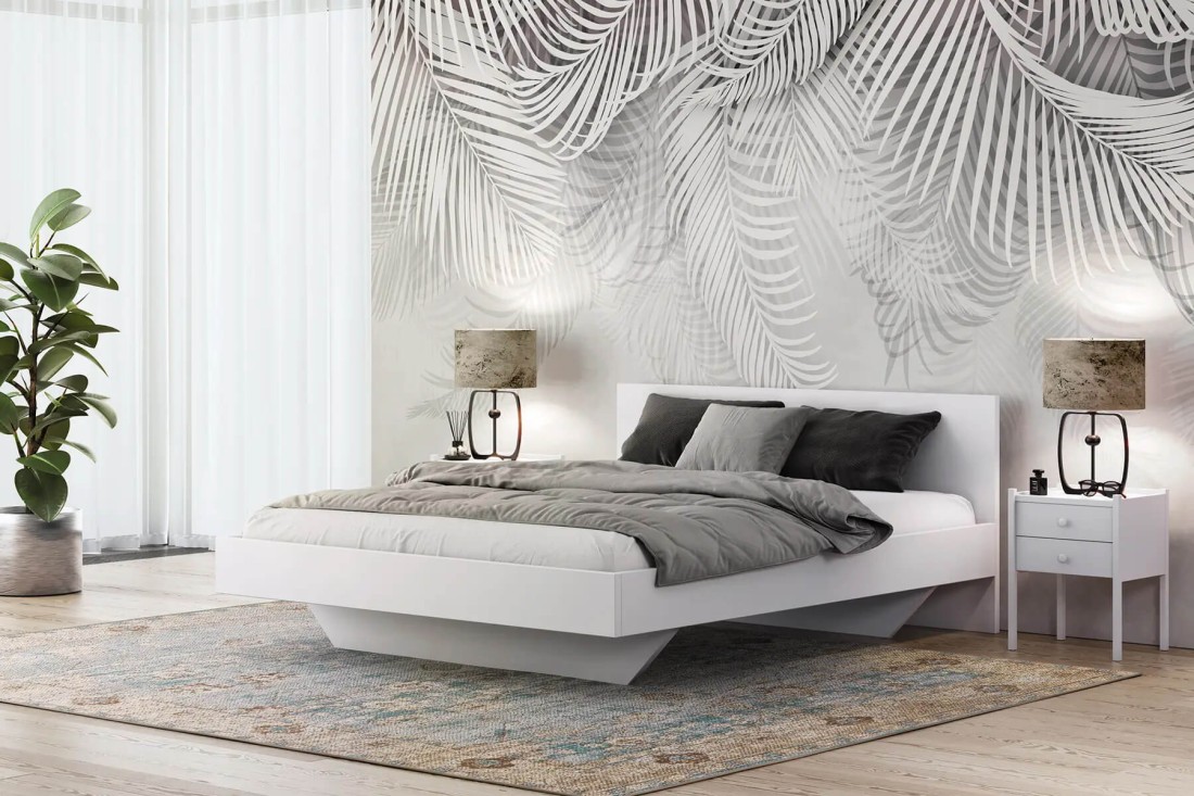 Letto levitante 180x200 bianco DM2 realizzato con pannello per mobili