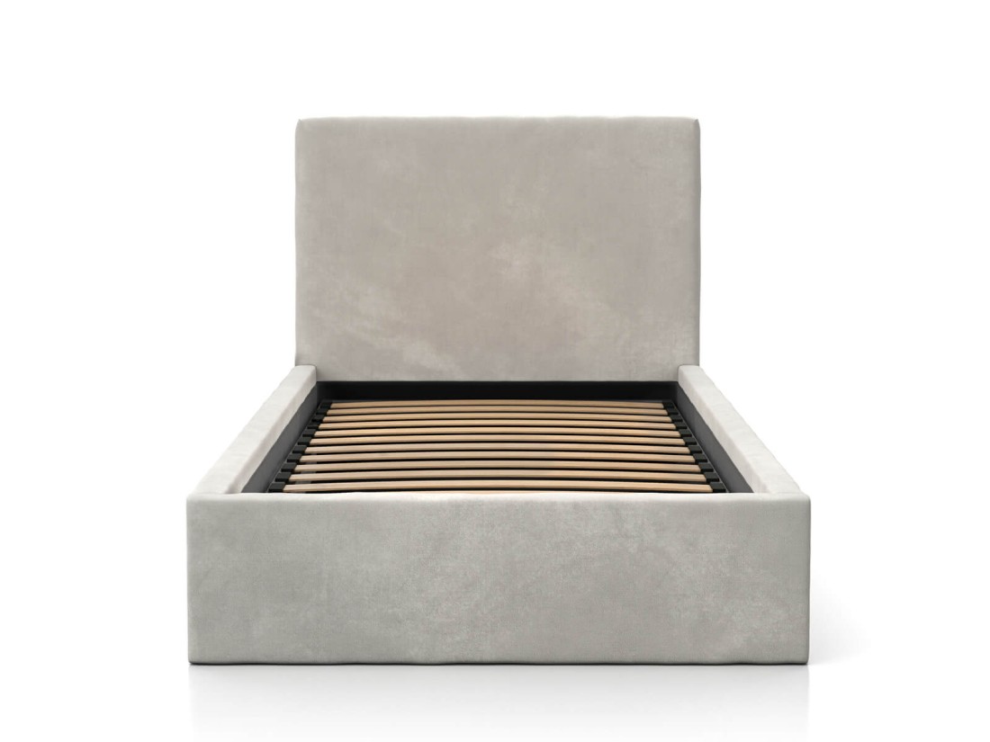Letto imbottito per bambini 90x200 con struttura in velluto grigio Kids Line 4