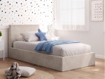 Letto imbottito per bambini 90x200 con struttura in velluto beige Kids Line 4