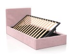 Letto imbottito per bambini con contenitore 90x200 con struttura in velluto rosa Kids Line 4