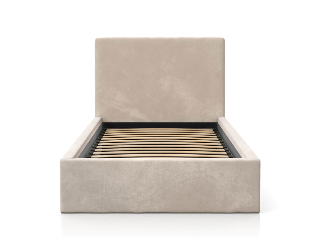 Letto imbottito per bambini con contenitore 90x200 con struttura in velluto beige Kids Line 4