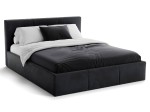Letto matrimoniale 140x200 imbottito con contenitore TOP line 7 Velvet Nero