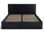 Letto matrimoniale 160x200 imbottito con contenitore TOP line 7 Velvet Nero