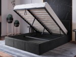 Letto matrimoniale 180x200 imbottito con contenitore TOP line 7 Velvet Nero
