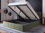 Letto matrimoniale 180x200 imbottito con contenitore TOP line 7 Velvet Oliva