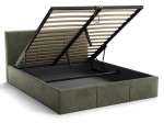 Letto matrimoniale 180x200 imbottito con contenitore TOP line 7 Velvet Oliva