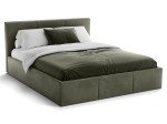 Letto matrimoniale 140x200 imbottito con contenitore TOP line 7 Velvet Oliva