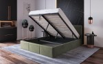 Letto matrimoniale 140x200 imbottito con contenitore TOP line 7 Velvet Oliva