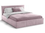 Letto matrimoniale 160x200 imbottito con contenitore TOP line 7 Velvet Rosa