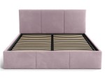 Letto matrimoniale 160x200 imbottito con contenitore TOP line 7 Velvet Rosa