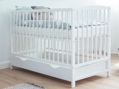 Lettino per bambini Baby Classic in legno di pino 60x120, bianco