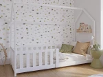Lettino Montessori 80x160 cm a Casetta Bianco e sponde D7