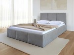 Letto singolo 120x200 imbottito con contenitore TOP line 7 Velvet Grigio