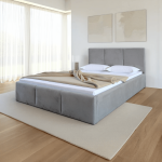 Letto singolo 120x200 imbottito con contenitore TOP line 7 Velvet Grigio