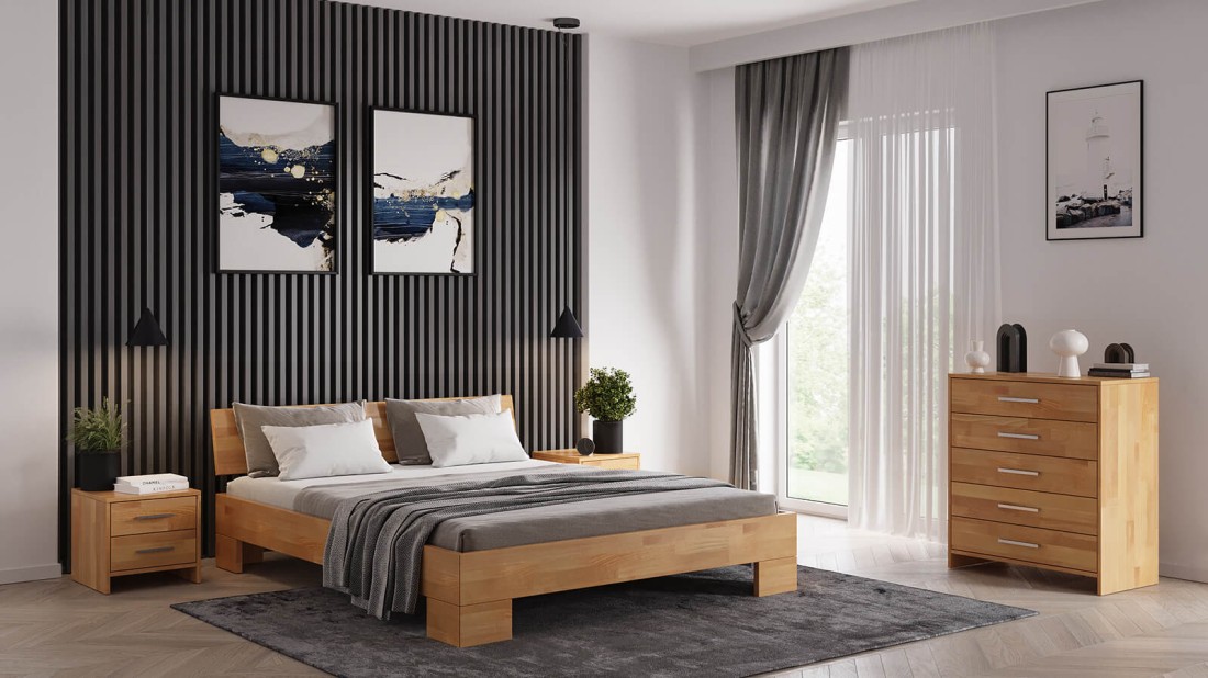 Letto in legno di faggio 140x200 Almeria
