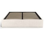 Letto imbottito 180x200 con contenitore, senza testiera Crema Boucle Box Line