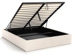 Letto imbottito 180x200 con contenitore, senza testiera Crema Boucle Box Line