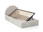 Letto imbottito per bambini con contenitore 90x200 con struttura in velluto grigio Kids Line 3 conchiglia di mare
