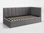Divano singolo imbottito 90x200 con contenitore con struttura, Tom Velvet grafite