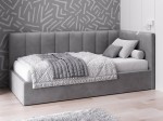 Divano singolo imbottito 90x200 con contenitore con struttura, Tom Velvet grafite