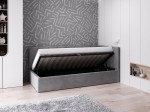 Divano singolo imbottito 90x200 con contenitore con struttura, Tom Velvet grafite