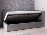 Divano singolo imbottito 90x200 con contenitore con struttura, Tom Velvet grafite
