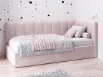 Divano singolo imbottito 90x200 con contenitore con struttura, Tom Velvet Rosa