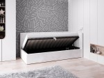 Divano singolo imbottito 90x200 con contenitore con struttura, Tom Velvet Grigio