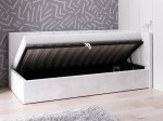 Divano singolo imbottito 90x200 con contenitore con struttura, Tom Velvet Grigio