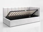 Divano singolo imbottito 90x200 con contenitore con struttura, Tom Velvet Grigio